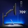 Adjustable Monitor Arm Single Monitor Mount, Heavy Duty Single Monitor Desk Mount Fits 17-49inch Screen, Holds 44.0lb, Gas Spring Adjustable Monitor Arm, VESA Mount 75/100mm Monitor Arm Mount(Black) view 4
