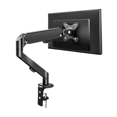 Adjustable Monitor Arm Single Monitor Arm Fits 17-30" Screens within 19.8 lbs, Adjustable Gas Spring Monitor Desk Mount with C-Clamp & Grommet Base, Max VESA 100x100mm Monitor Arm Mount(Black)