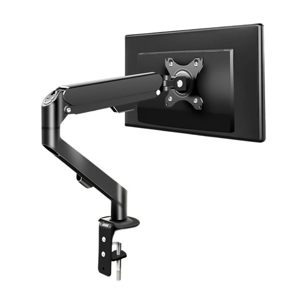 Adjustable Monitor Arm Single Monitor Arm Fits 17-30" Screens within 19.8 lbs, Adjustable Gas Spring Monitor Desk Mount with C-Clamp & Grommet Base, Max VESA 100x100mm Monitor Arm Mount(Black)