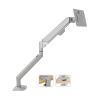 Adjustable Monitor Arm Single Monitor Arm, Gas Spring Single Monitor Mount up to 32" and 19.8 lbs, Adjustable Aluminum Monitor Arm Desk Mount with C-Clamp and Grommet Base Monitor Arm Mount(Silver) view 1