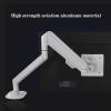Adjustable Monitor Arm Single Monitor Arm, Gas Spring Single Monitor Mount up to 32" and 19.8 lbs, Adjustable Aluminum Monitor Arm Desk Mount with C-Clamp and Grommet Base Monitor Arm Mount(Silver) view 3