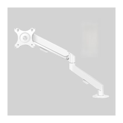 Adjustable Monitor Arm Single Monitor Mount, Single Monitor Arm Desk Mount, Fully Adjustable Gas Spring Monitor Arm Fits 17-30" Flat/Curved Monitors within 19.8 lbs Monitor Arm Mount(White)