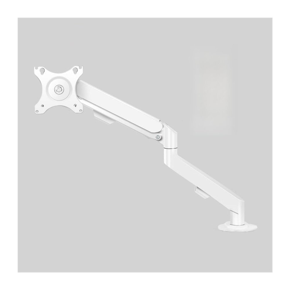 Adjustable Monitor Arm Single Monitor Mount, Single Monitor Arm Desk Mount, Fully Adjustable Gas Spring Monitor Arm Fits 17-30" Flat/Curved Monitors within 19.8 lbs Monitor Arm Mount(White)