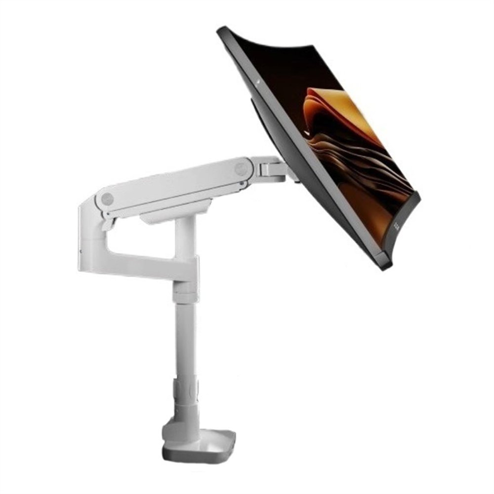 Adjustable Monitor Arm Single Monitor Mount, Heavy Duty Single Monitor Desk Mount Fits 17-49inch Screen, Holds 44.0lb, Gas Spring Adjustable Monitor Arm, VESA Mount 75/100mm Monitor Arm Mount(White)