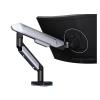 Adjustable Monitor Arm Single Monitor Mount Arm, Supports 17-42" Screens and 33 lbs, Adjustable Gas Spring Mount with 31 RGB Lighting Modes and USB Port, C-Clamp & Grommet Monitor Arm Mount(Silver) view 1