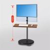Adjustable Monitor Arm Dual Monitor Mount Stand with Keyboard Tray, 14"-43" Mulitiuse Rolling Monitor Floor Stand Mobile Workstation, Height Adjustable Gas Spring Monitor Mount Monitor Arm Mount(17"-4 view 3