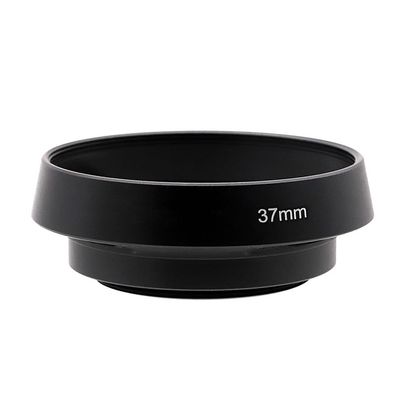 35 37 39 40.5 43 46 49 52 55 58 62 67 72 77 82mm Vented Lens Hood Metal Hollow Lens Hood Screw in Curved Vented Lens Hood Shade (37mm,Black)