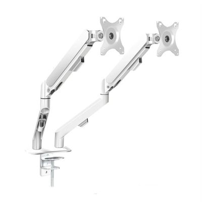Adjustable Monitor Arm Dual Monitor Mount for Most 17-30 Inch Srceens, Each Arm Holds Max 19.8lbs, Height-Adjustable Gas Spring Dual Monitor Stand with VESA 75mm or 100mm Monitor Arm Mount(White)