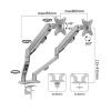 Adjustable Monitor Arm Dual Monitor Mount for Most 17-30 Inch Srceens, Each Arm Holds Max 19.8lbs, Height-Adjustable Gas Spring Dual Monitor Stand with VESA 75mm or 100mm Monitor Arm Mount(White) view 2