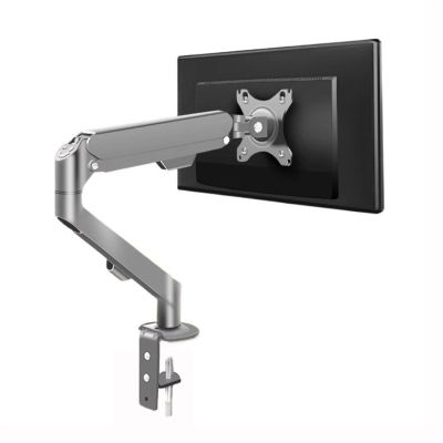 Adjustable Monitor Arm Single Monitor Arm Fits 17-30" Screens within 19.8 lbs, Adjustable Gas Spring Monitor Desk Mount with C-Clamp & Grommet Base, Max VESA 100x100mm Monitor Arm Mount(Silver Gray)