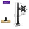 Adjustable Monitor Arm Single Monitor Desk Mount for 14-27 Inch Monitor, up to 15.4 lbs, Height Adjustable Monitor Arm Mount with Grommet Base, VESA 7575mm/100100mm Monitor Arm Mount(40cm) view 2