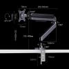 Adjustable Monitor Arm Single Monitor Desk Mount, 17-32 Inch Gas Spring Monitor Arm, Fully Adjustable Single Monitor Mount with Clamp and Grommet Base, Holds up to 22.0lbs Monitor Arm Mount(White) view 2