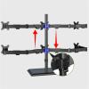 Adjustable Monitor Arm 6 Monitor Mount Desk Stand, Height Adjustable Steel Monitor Stand with Full Articulation Mount Arm for Most 17-32" Monitors, Holds up to 19.8lbs per Arm Monitor Arm Mount view 3