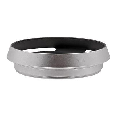 35 37 39 40.5 43 46 49 52 55 58 62 67 72 77 82mm Vented Lens Hood Metal Hollow Lens Hood Screw in Curved Vented Lens Hood Shade (72mm,Silver)