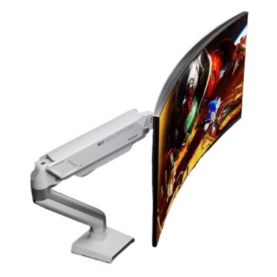 Adjustable Monitor Arm Single Monitor Mount, Height Adjustable Monitor Arm with C-Clamp & Grommet Base, VESA 75x75 or 100x100mm, for 1732 Screens up to 19.8 lbs Monitor Arm Mount(White)