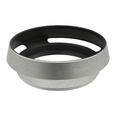 35 37 39 40.5 43 46 49 52 55 58 62 67 72 77 82mm Vented Lens Hood Metal Hollow Lens Hood Screw in Curved Vented Lens Hood Shade (52mm,Silver)