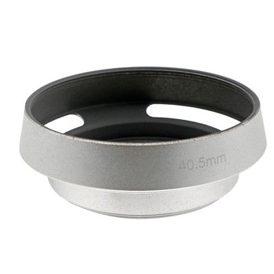 35 37 39 40.5 43 46 49 52 55 58 62 67 72 77 82mm Vented Lens Hood Metal Hollow Lens Hood Screw in Curved Vented Lens Hood Shade (40.5mm,Silver)