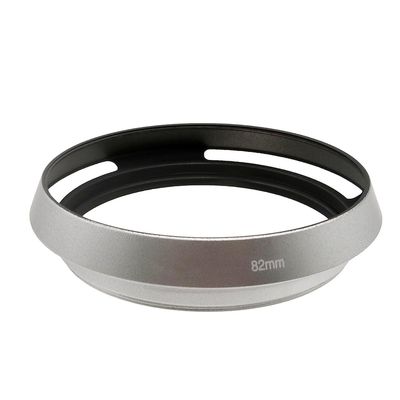 35 37 39 40.5 43 46 49 52 55 58 62 67 72 77 82mm Vented Lens Hood Metal Hollow Lens Hood Screw in Curved Vented Lens Hood Shade (82mm,Silver)
