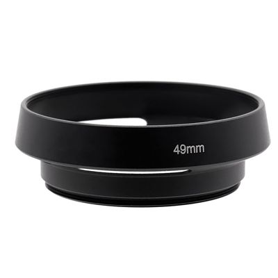 35 37 39 40.5 43 46 49 52 55 58 62 67 72 77 82mm Vented Lens Hood Metal Hollow Lens Hood Screw in Curved Vented Lens Hood Shade (49mm,Black)