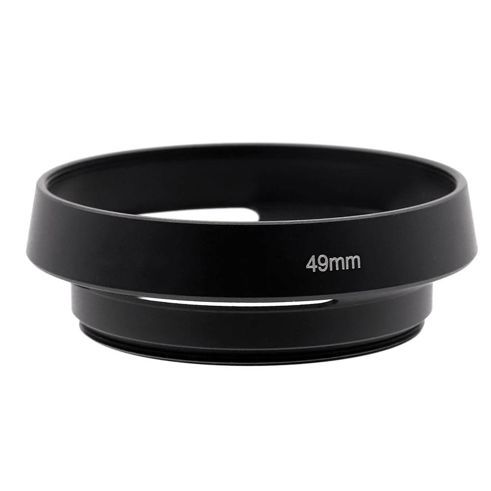 35 37 39 40.5 43 46 49 52 55 58 62 67 72 77 82mm Vented Lens Hood Metal Hollow Lens Hood Screw in Curved Vented Lens Hood Shade (49mm,Black)