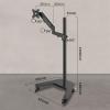 Adjustable Monitor Arm Single Monitor Floor Stand for 17"-32" Flat/Curved Screens up to 19.8 lbs, Height Adjustable Gas Spring Monitor Stand, Movable Monitor Mount Stand Monitor Arm Mount view 2