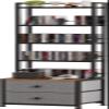 Epouseter CD Storage Rack with Drawer, 5-Tier DVD Organizer Shelf w/Adjustable Book Stoppers, Media Storage Rack for CD/DVD, Books & Games, Ideal for Living Room & Home Office  15.7x11.8x56.5Inches view 1