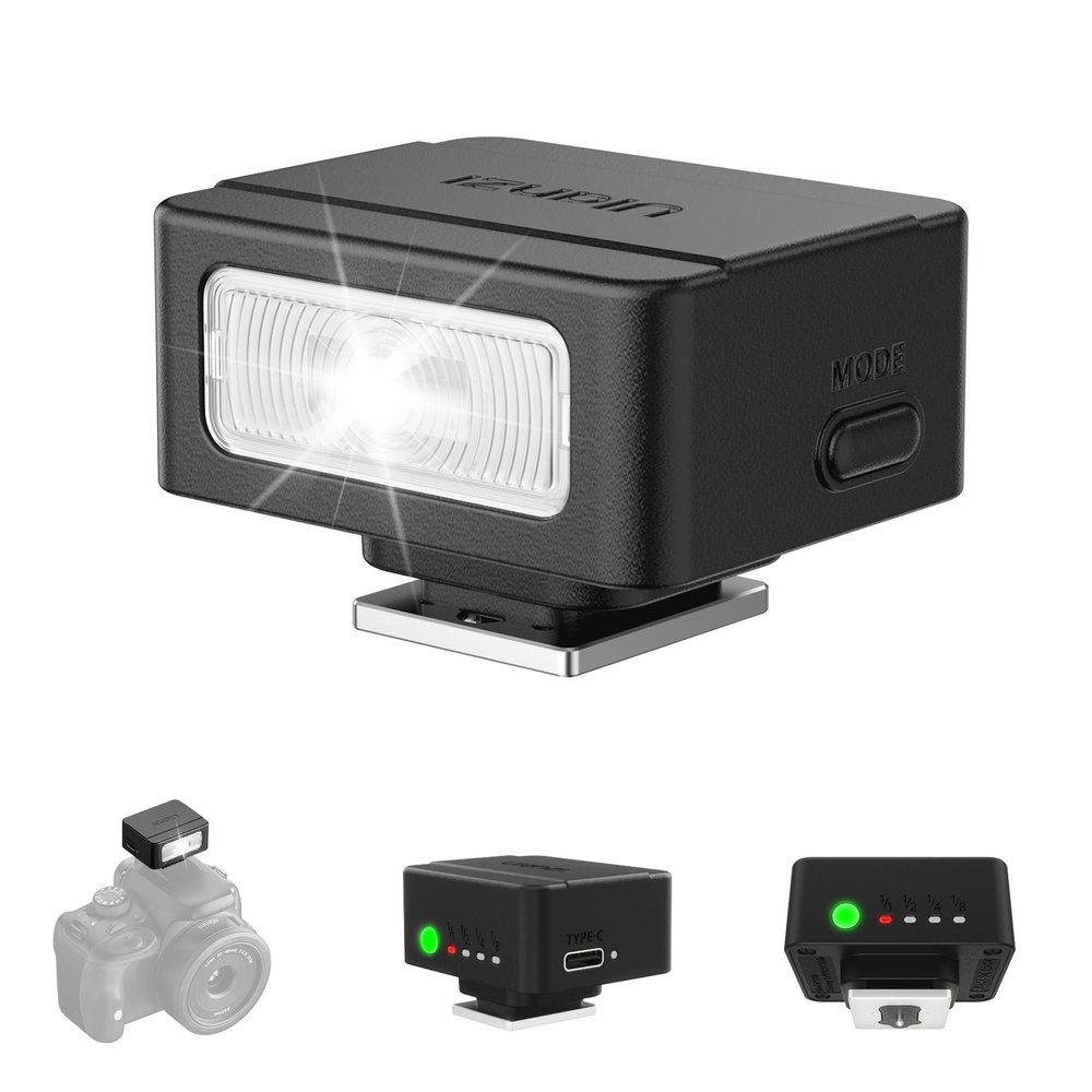 ULANZI SL01 Mini Camera Flash, GN8 6500K Mini Flash Speedlite, 4 Power Levels, Compatible with Sony ZV-1/ZV-E10/Canon/Nikon/Fuji/Panasonic/Leica/Olympus, Not Fits Sony ZV-1F