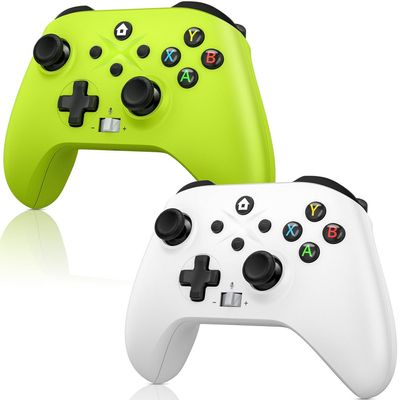 Nonbliep 2 Pack for Xbox Controller Series X|S, Xbox One X|S, PC, Wireless Controller with 2.4GHz Adapter/Macro/Turbo/3.5mm Audio Jack/Dual Vibration Green+White Need to Upgrade
