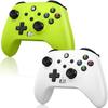 Nonbliep 2 Pack for Xbox Controller Series X|S, Xbox One X|S, PC, Wireless Controller with 2.4GHz Adapter/Macro/Turbo/3.5mm Audio Jack/Dual Vibration Green+White Need to Upgrade view 1
