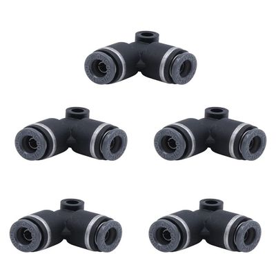 Mytee Products 5 Pack Composite Material Push-Lock Air Brake Fitting Union 90 Elbow 3/8 Q5 for Truck Replaces 12-91066 016285 16285 177.11656 177.12C656 365PTC6 C1865-6 PHR1291066 QL1365-6