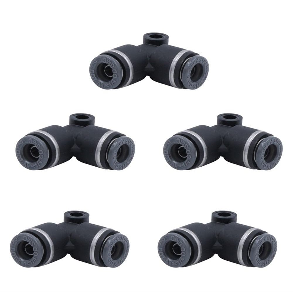 Mytee Products 5 Pack Composite Material Push-Lock Air Brake Fitting Union 90 Elbow 3/8 Q5 for Truck Replaces 12-91066 016285 16285 177.11656 177.12C656 365PTC6 C1865-6 PHR1291066 QL1365-6