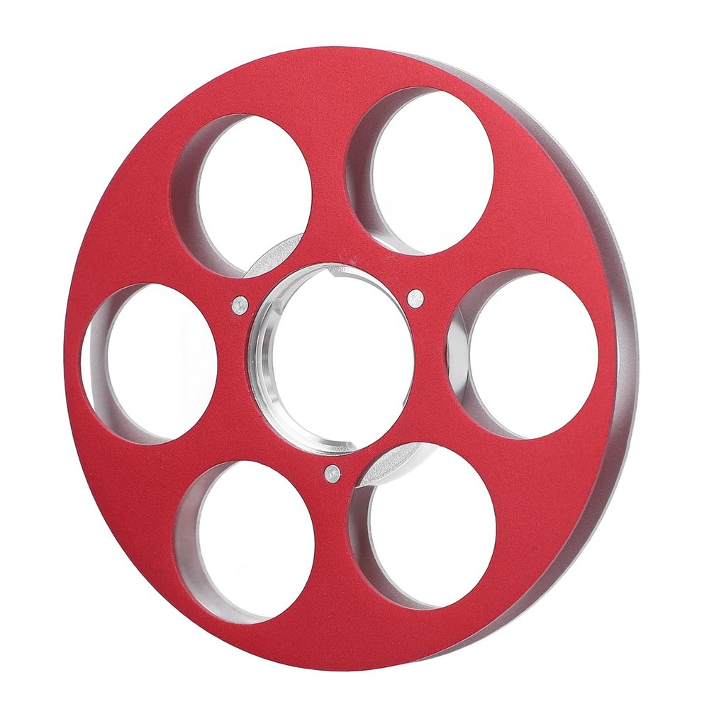 Empty Tape Reel, 6 Holes Empty Reel, Aluminum Alloy Empty Tape Reel Sound Recording Tape Empty Reel for NAGRA Miniature for Reel to Reel Tape Recorder (Red)