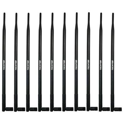 TECHTOO 9dBi WiFi Antenna with SMA Male Connector Compatible with Foscam Anran Haloview IP Camera-CCTV Security System-Wireless Router- Mighty Mule Gate Opener- Haloview System (SMA-Plug 10Pack)