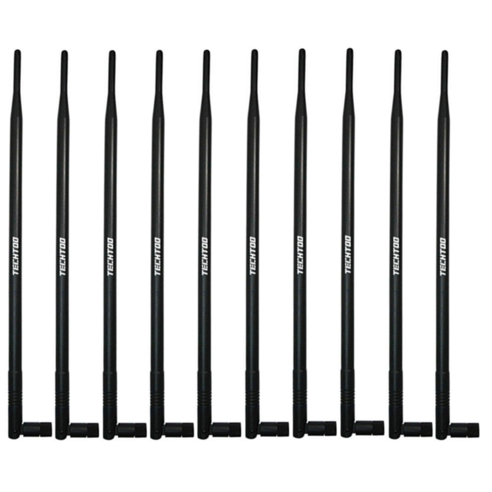 TECHTOO 9dBi WiFi Antenna with SMA Male Connector Compatible with Foscam Anran Haloview IP Camera-CCTV Security System-Wireless Router- Mighty Mule Gate Opener- Haloview System (SMA-Plug 10Pack)