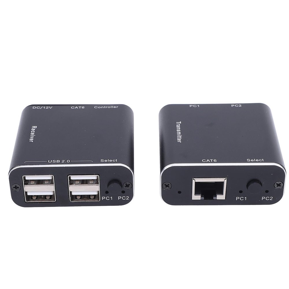 ASHATA USB Extender Over Cat5e/6/7 164ft/50m, 4 USB 2.0 Ports, Switch Extender Long Range Extender Plug and Play Supports All Operating System, Keyboard and Mouse