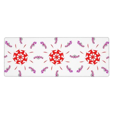 Spinning Flowers Keyboard Mouse Pad (12x31.5 inches), Suitable for Computer, Console, Office, Game, Study Extra Large Keyboard Mouse Desk pad,