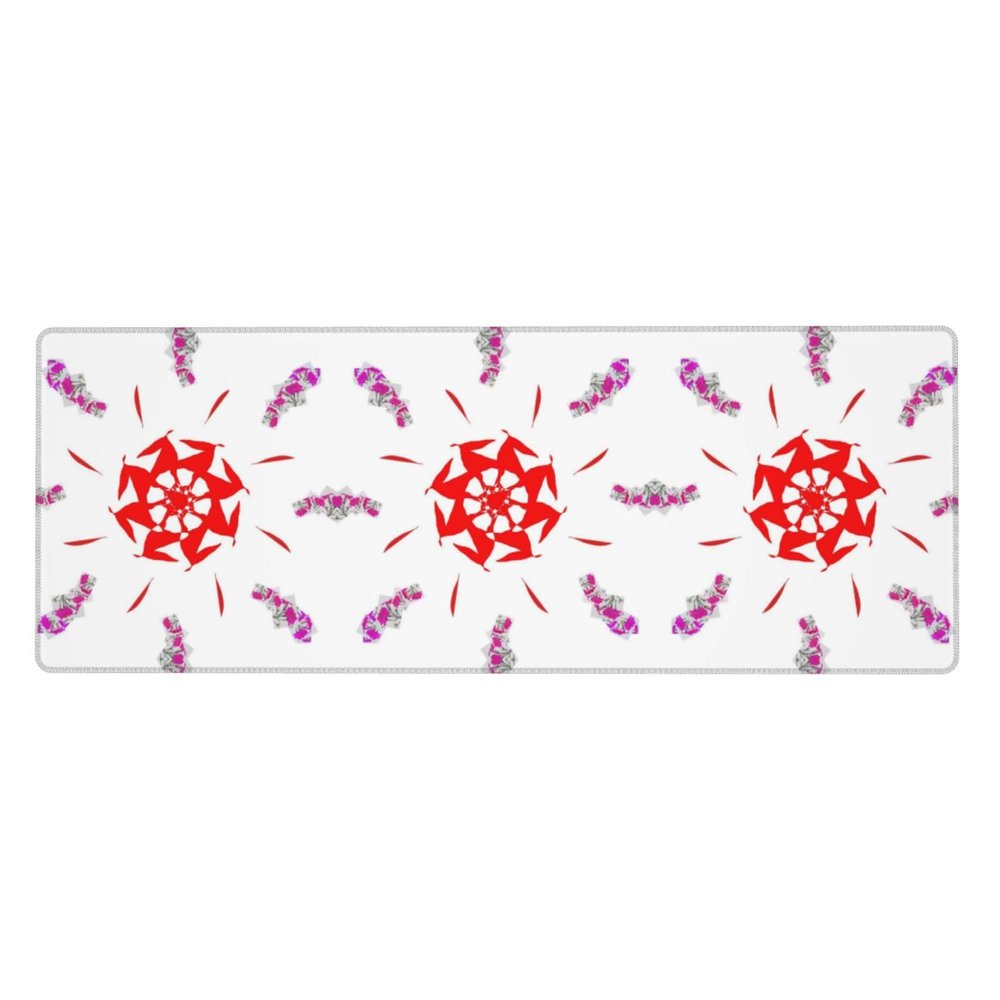 Spinning Flowers Keyboard Mouse Pad (12x31.5 inches), Suitable for Computer, Console, Office, Game, Study Extra Large Keyboard Mouse Desk pad,
