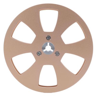 1/4 5 Inch Empty Tape Reel, 6 Holes Open Reel Sound Tape Empty Reel, Aluminum Alloy Universal for Reel to Reel for ReVox Opening Machine Parts (Gold)