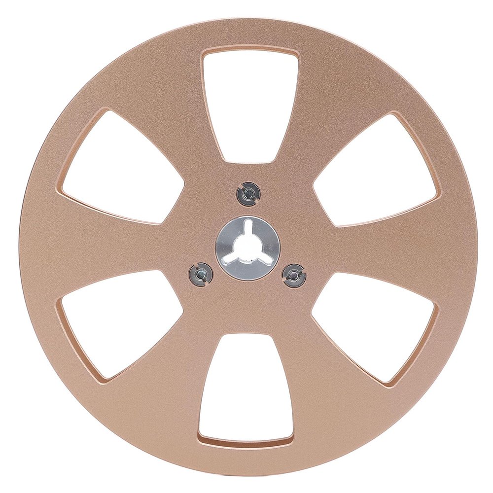 1/4 5 Inch Empty Tape Reel, 6 Holes Open Reel Sound Tape Empty Reel, Aluminum Alloy Universal for Reel to Reel for ReVox Opening Machine Parts (Gold)