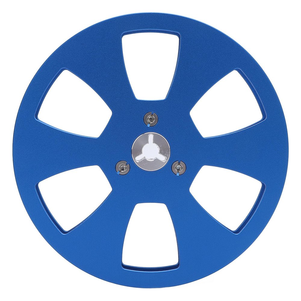 1/4 5 Inch Empty Tape Reel, 6 Holes Open Reel Sound Tape Empty Reel, Aluminum Alloy Universal for Reel to Reel for ReVox Opening Machine Parts (Blue)