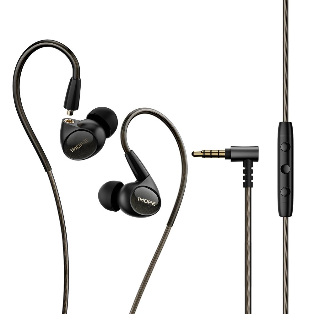 1MORE Penta Driver in-Ear Monitor Earphones, Hi-Res Certified Hybrid Multi-Driver HiFi Wired IEM Headphones, Detachable MMCX Connector, MEMS Mic and 3-in-1 Control, for Smartphones/PC/Tablet