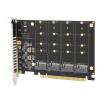 Adapter Card, 4 Port M.2 NVMe SSD to PCIE X16 M Key Hard Drive Converter Reader Expansion Card Stable Running LED Indicator M.2 PCIE Adapter for Split or RAID Function (ph44) view 2