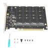 Adapter Card, 4 Port M.2 NVMe SSD to PCIE X16 M Key Hard Drive Converter Reader Expansion Card Stable Running LED Indicator M.2 PCIE Adapter for Split or RAID Function (ph44) view 3