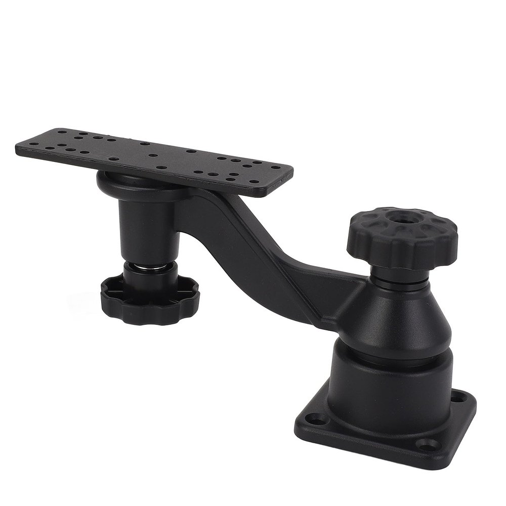 6in Swing Arm Mount Marine Grade Aluminum Horizontal Base Bent Swing Arm Mount for Fish Finders Chartplotters