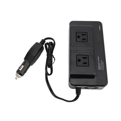200W Car Power Converter, Portable Inverter with 4 USB Ports Double Outlets, DC12v Input (110V US Plug)