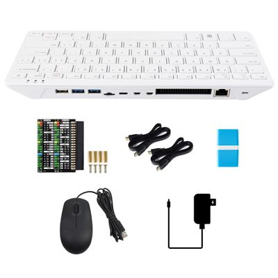 Waveshare Pi 500 Portable Keyboard, Compatible with Raspberry Pi 500, Personal Computer, Quad-core Arm Processor, WiFi/Bluetooth Support, Dual-4K Outputs, Comes with Official 32GB Micro SD Card