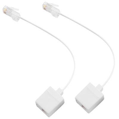 AROVHAR 2 Socket 8P4C / RJ45 Male RJ11 6P4C to Female M/F Adapter Telephone Ethernet