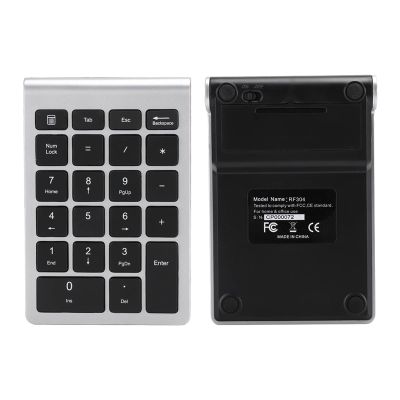 aqxreight RF304 22 Keys Numeric Keypad USB Computers Keyboard with Receiver Iron Grey (Silver Black)