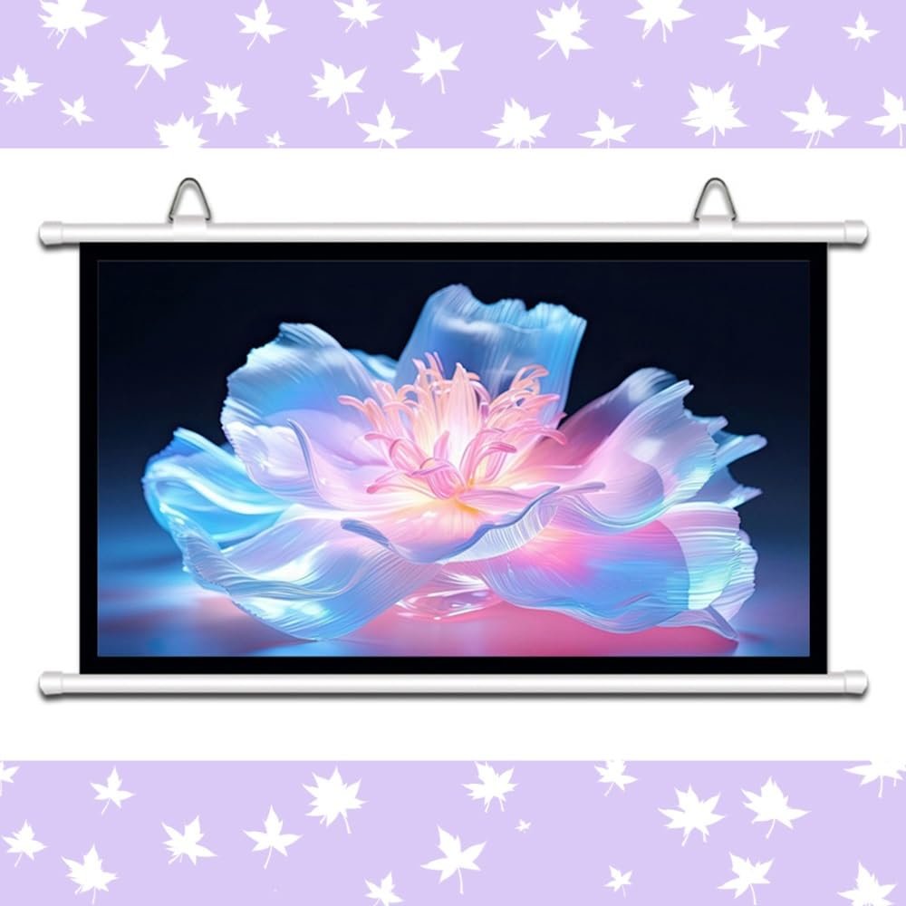 BEVUPAAERE Home Theater Projector Screen HD Movie Screen Manual Pull Down Projection Screen 30" 40" 50" 60" 72" 4K 16:9 4:3 Format, Wall/Ceiling Mounted Widescreen(60 Inch (4:3))