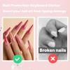 100 Pcs Glass Silicone Nail Art Typing Stickers, Clear Glass Long Nail Keyboard Cover, Reusable Adhesive Protective Nail Stickers for Laptop, PC, Desktop view 3